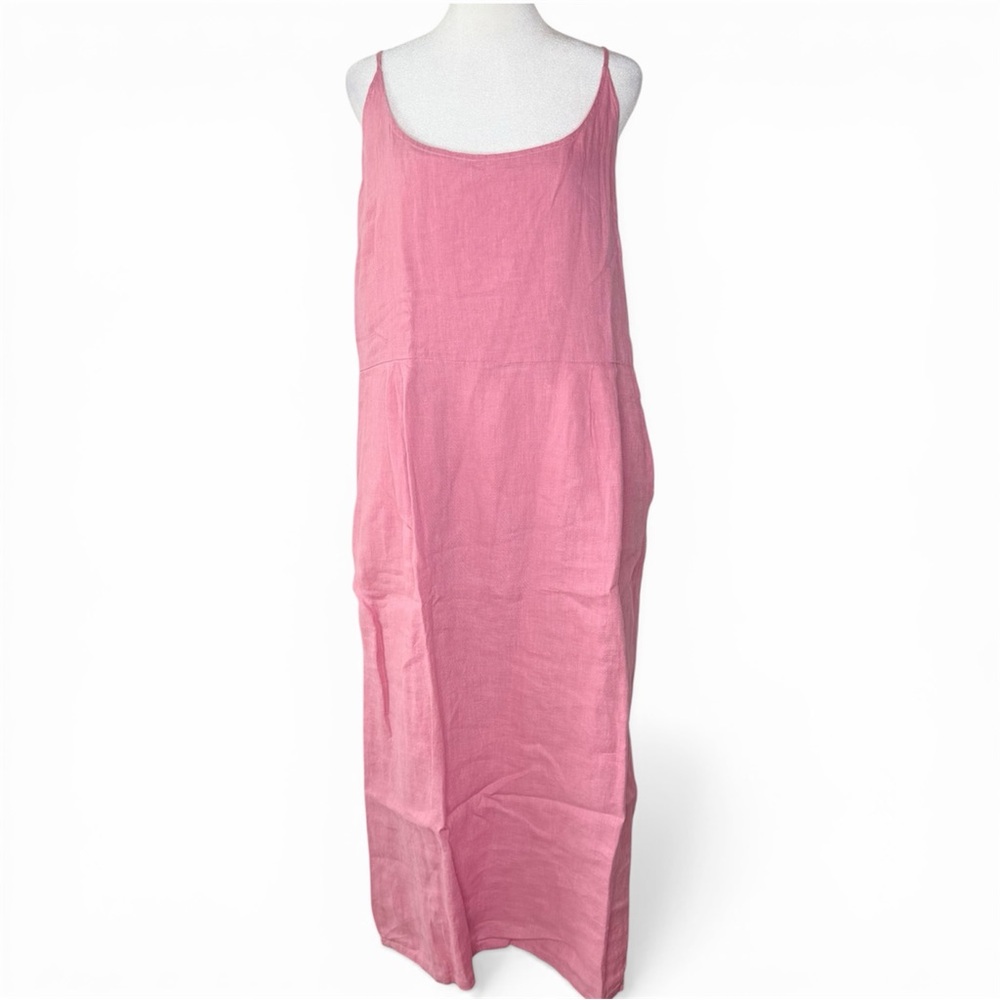 Quince Pink Linen Midi Slip Dress